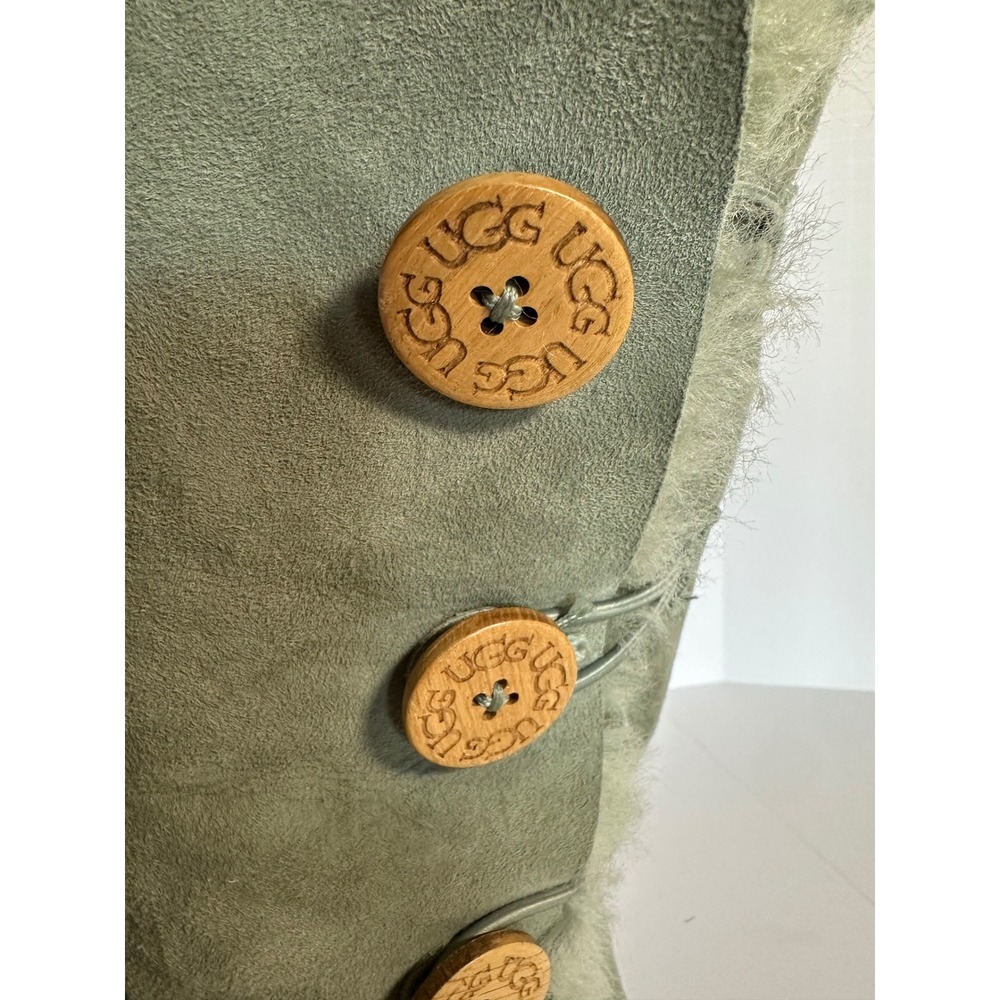UGG Australia Bailey Button Triplet Sage Green Suede Tall Boots 1873 Womens 7 - Picture 5 of 14